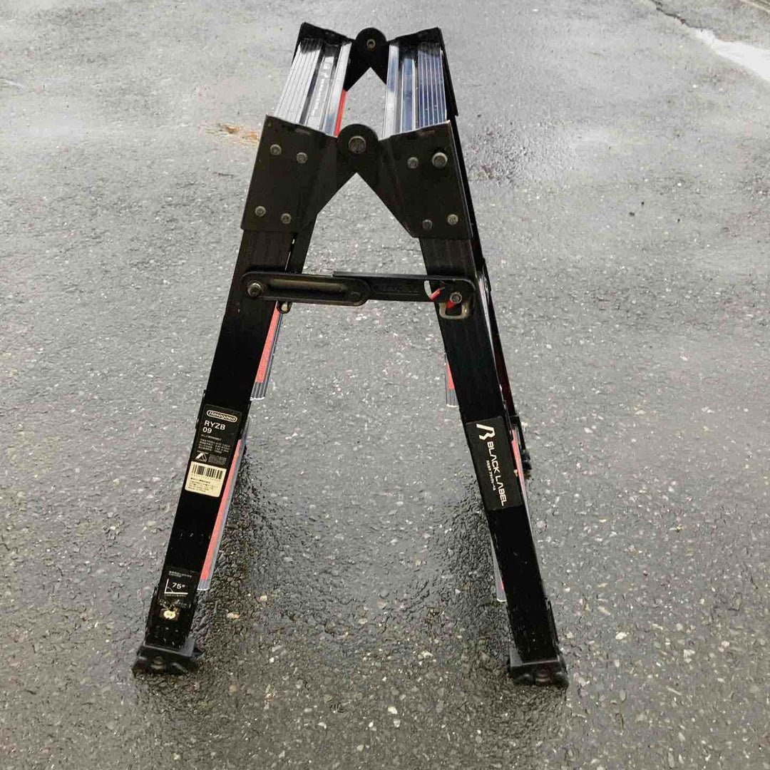 ◇長谷川工業(ハセガワ/Hasegawa) BLACK LABEL 伸縮式はしご兼用脚立(ワンタッチバー付) RYZB-09  3段【鴻巣店】
