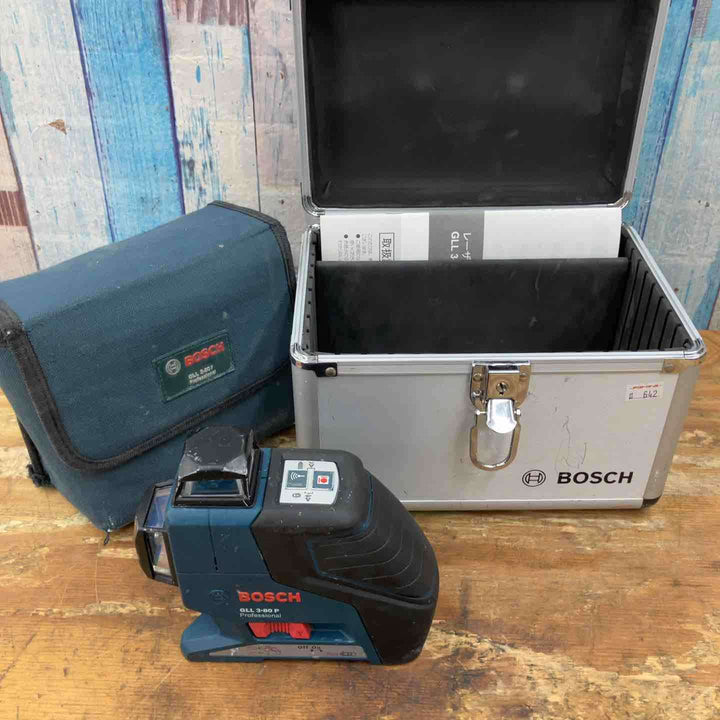 【中古品】◇ボッシュ(BOSCH) 水平/垂直ラインレーザー GLL3-80P 赤色【柏店】