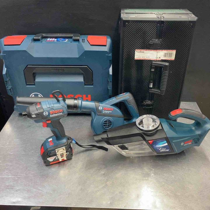【中古美品】 ボッシュ(BOSCH) 4点まとめ売り コードレスインパクトドライバ クリーナー ブロワー ツールボックス GDR18V-EC・GBL18V-120・GAS18W-1・TOOLBOX 18V 【東大和店】