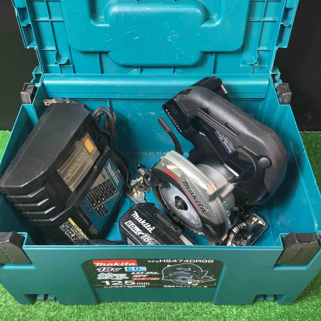 【中古品】★マキタ(makita) コードレス丸のこ HS474DRGXB 18V6.0Ahバッテリー2個付き♪【岩槻店】