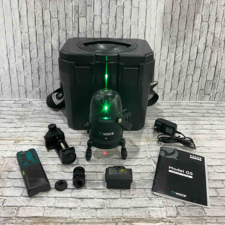 ◇VOICE レーザー墨出し器 5ライン(矩十字・横) グリーンレーザー Model-G5【川口店】