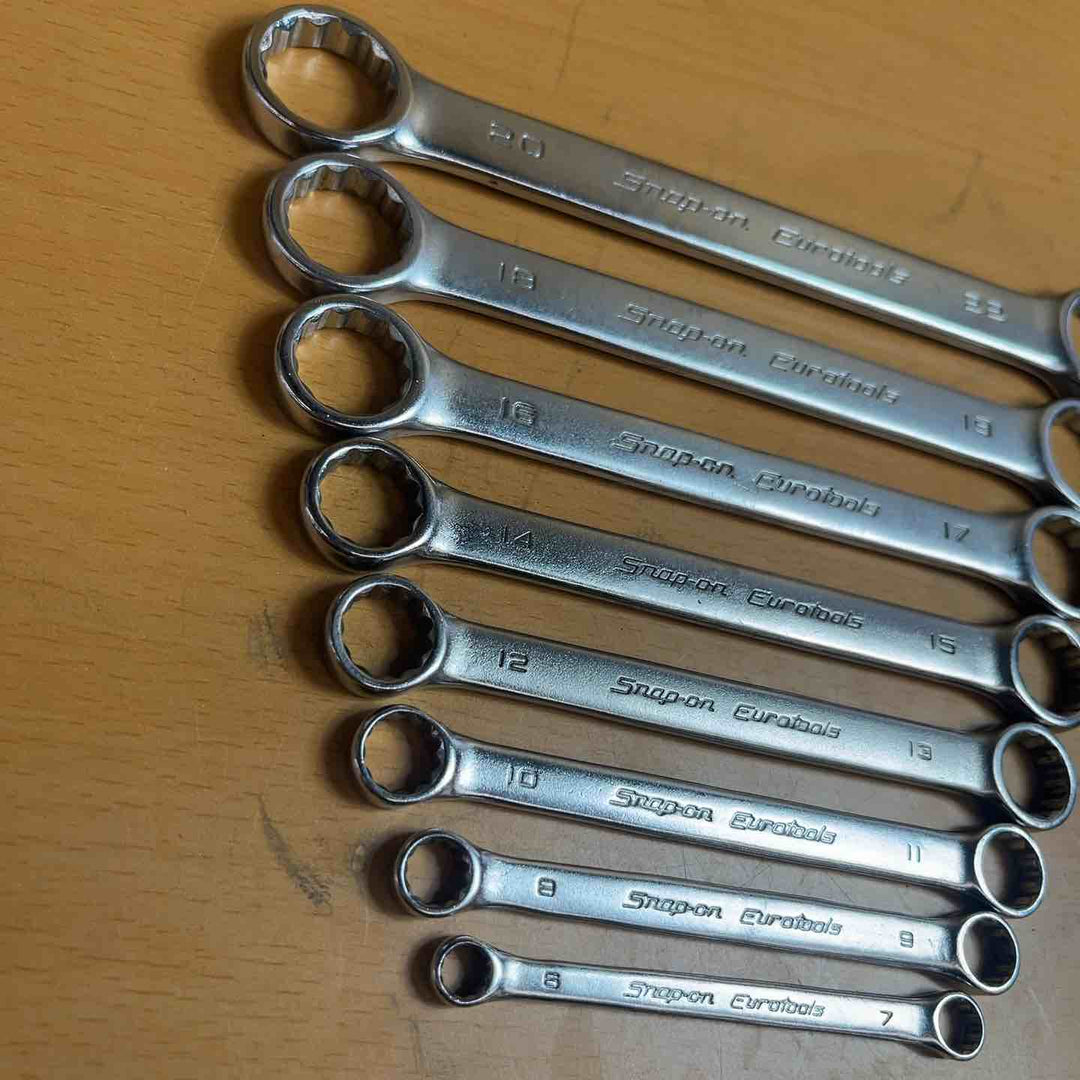 スナップオン Snap-on Eurotools ストレートメガネレンチ 8本セット 22-6mm EBM2022/EBM1819/EBM1617/EBM1415/EBM1213/EBM1011/EBM89/EBM67　【越谷店】