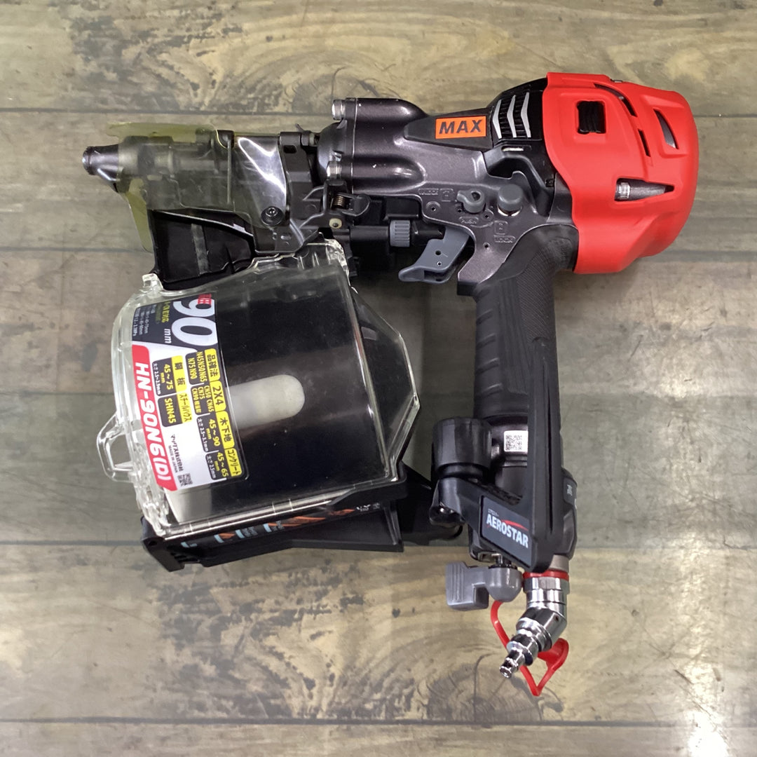 MAX エア釘打機 赤/黒(☆マックス(MAX) 高圧エア釘打ち機 HN-90N6(D MAX エア釘打機 赤/黒(☆マックス(MAX) 高圧エア釘打ち機 HN-90N6(D