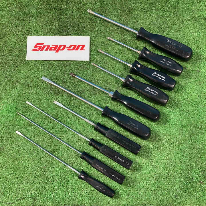 スナップオン/Snap-on ドライバー10本セット SDDP31/SSD460(旧ロゴ)/SSDE46B/3ASH90A/SSTX530 など 旧グリップ 四角グリップ 【岩槻店】
