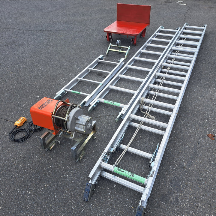 【店頭受取り限定】小俣製作所(オマタ) 荷揚げ機 セビー高速ウインチ W950V 太陽光パネル 瓦揚 巻上160Kg 100V 50/60Hz 3階建て【岩槻店】