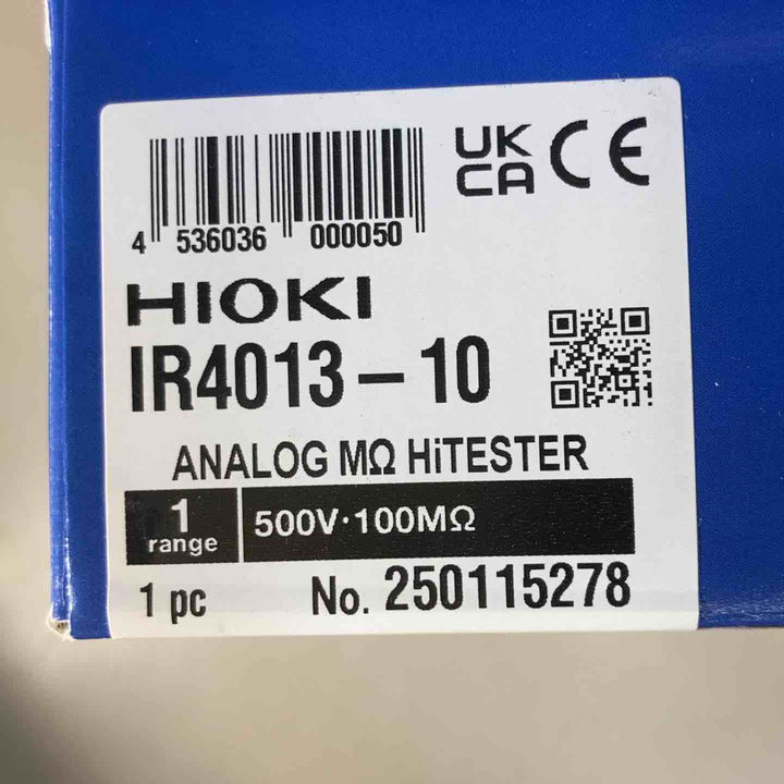 ▼HIOKI アナログメグオームハイテスタ IR4013-10 絶縁抵抗計 単レンジ【戸田店】