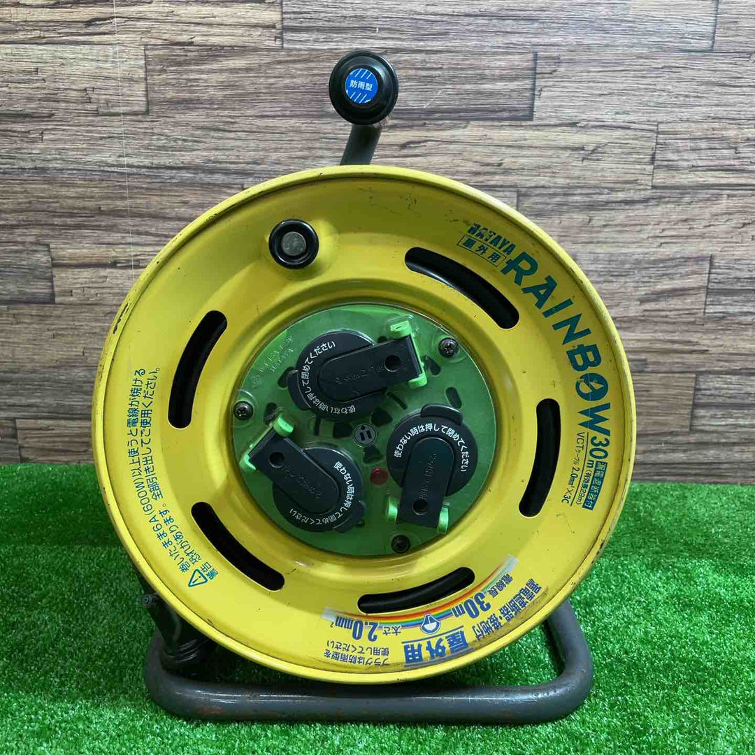 ハタヤ(HATAYA) 屋外用100V型コードリール 30ｍ ブレーカー付き BE-30K レインボーリール【桶川店】