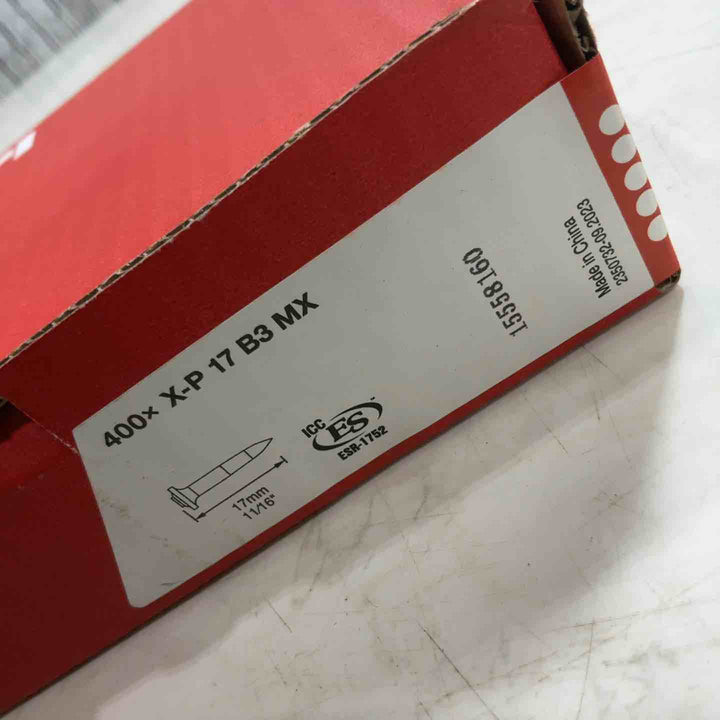 HILTI ヒルティ BX 3用ピン (連発) X-P 17 B3 MX (400本) コンクリート(ハード)17mm 3558702【川口店】