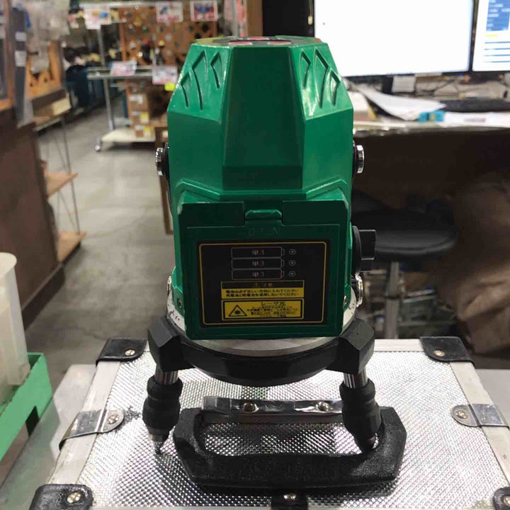 【現状品】◇テクノ販売 グリーンレーザー墨出し器 LTK-G350P 縦・横120°水平ライン・地墨・鉛直十字 保証なし【川口店】