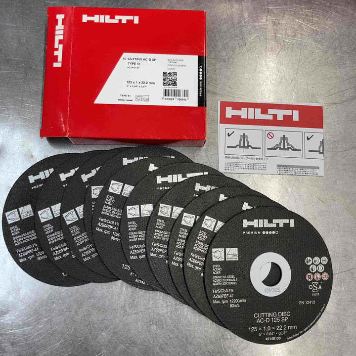 【未使用品】 HILTI(ヒルティ) 125mmディスクグラインダー用砥石 まとめ売りセット 10 CUTTING AC-D SP TYPE 41 2145130 10枚入り 20箱 【東大和店】