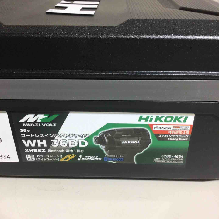 【未使用品】 ハイコーキ HIKOKI 日立 コードレス インパクトドライバ ストロングブラック WH36DD(2XHBSZ) フルセット インパクト ブラック 黒 純正 純正品 充電式 【戸田店】