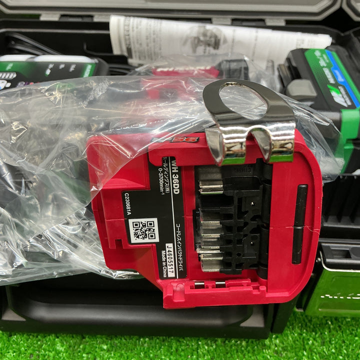 【未使用品】ハイコーキ(HIKOKI ※旧:日立工機) コードレスインパクトドライバ スコーピオンレッド WH36DD(2XHRSZ)　2点セット【電材館越谷店】