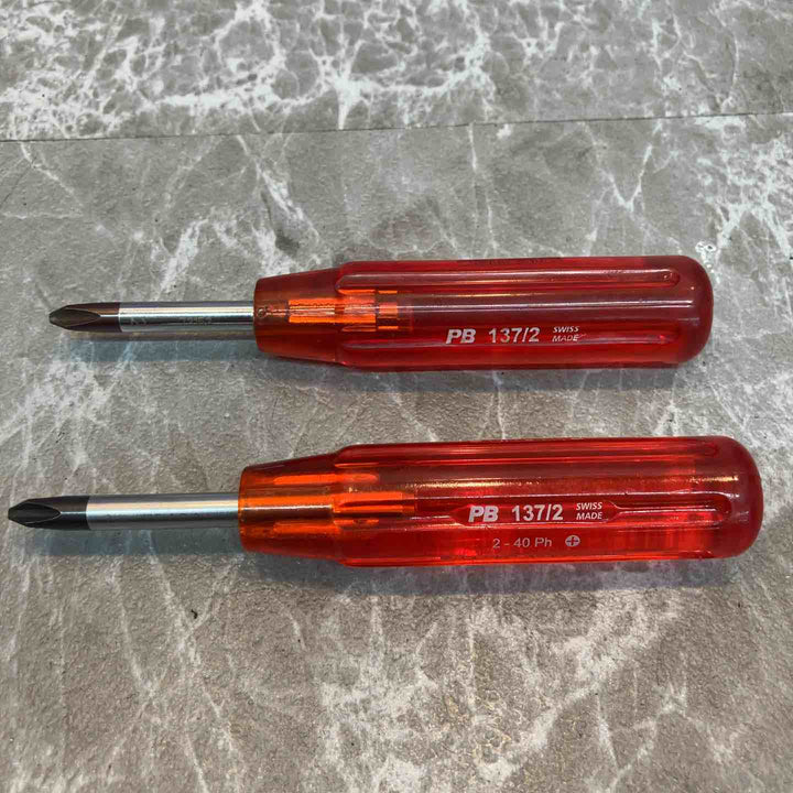 【PB SWISS TOOLS】短軸ドライバー　137/2　プラスNo.2　2本セット　廃版希少品【八潮店】