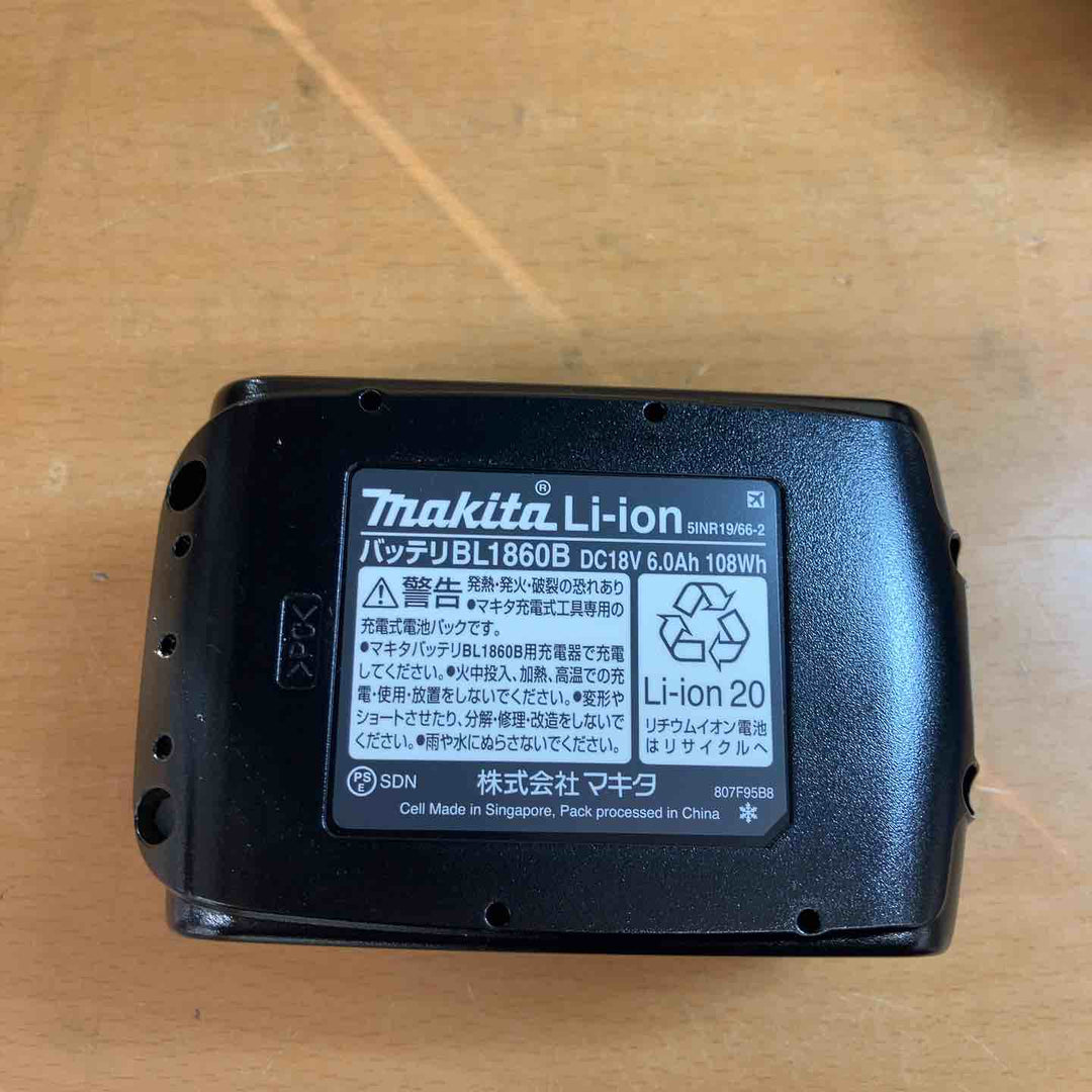未使用品 純製品 マキタ(makita) リチウムイオンバッテリー 18V/6.0Ah BL1860B　6個セット!!【越谷店】