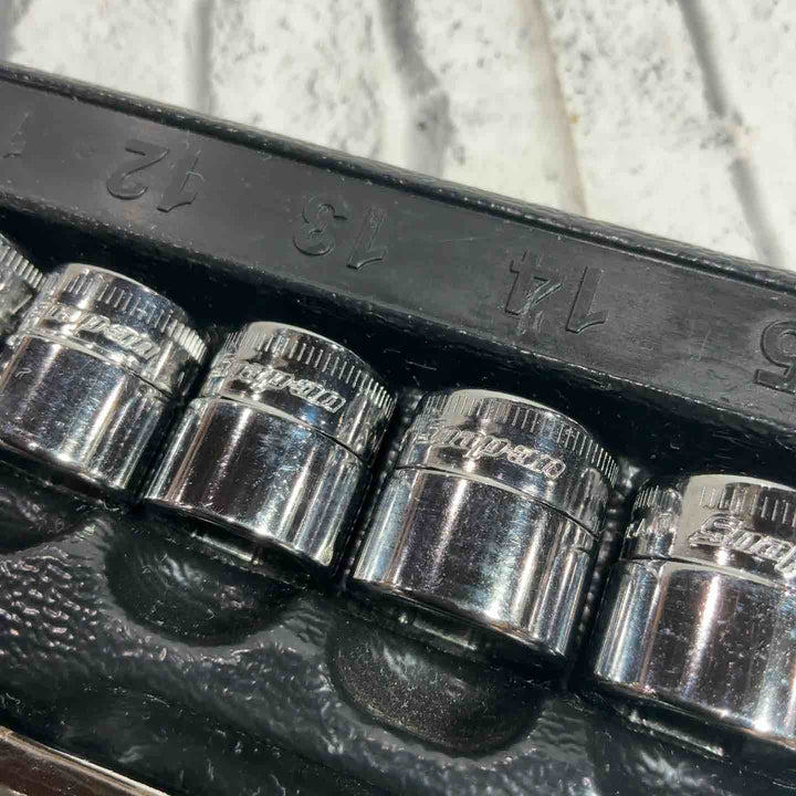 Snap-on スナップオン 3/8ロープロファイルラチェットハンドル+3/8ロープロファイルソケット9点セット RAF80A+RFM8-18 【川口店】