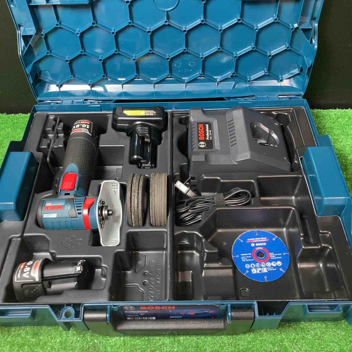 【美品】◇ボッシュ(BOSCH) コードレスディスクグラインダー GWS10.8V-76 ◎充電器・10.8Vバッテリー3個付き(3.0Ah×2個・6.0Ah)【岩槻店】