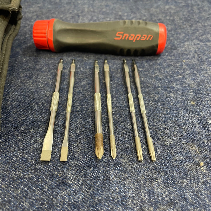 Snap-on/スナップオン SGRMINI 6 ミニラチェットドライバー ６本シャンクセット ソフトケース付【八潮店】