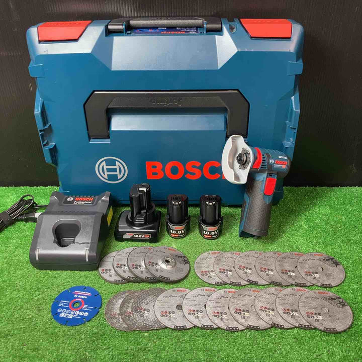 【美品】◇ボッシュ(BOSCH) コードレスディスクグラインダー GWS10.8V-76 ◎充電器・10.8Vバッテリー3個付き(3.0Ah×2個・6.0Ah)【岩槻店】