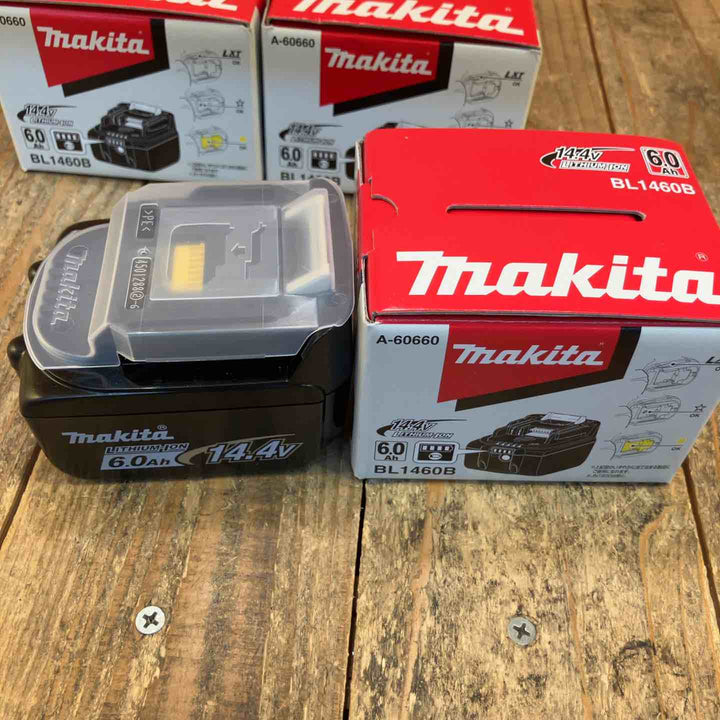 【未使用品】純正品 マキタ(makita) リチウムイオンバッテリー 14.4V/6.0Ah BL1460B　3個セット【所沢店】