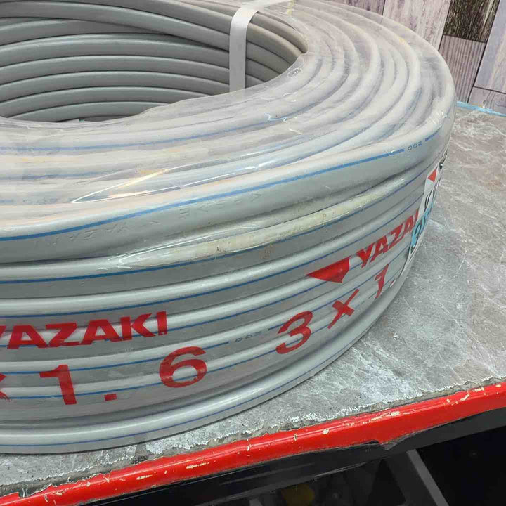 【未使用品】YAZAKI 電線 VVFケーブル 3ｘ1.6ｍｍ 100ｍ巻 200V専用 【八潮店】