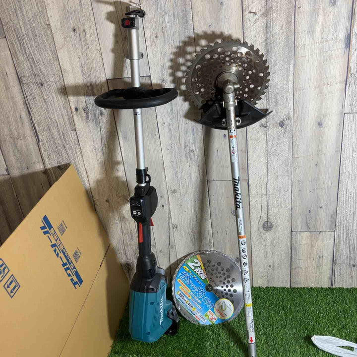 【中古品】◇makita　マキタ 充電式スプリット草刈機 (本体)MUX60DZ　（刈払いアタッチメント）EM402MP 替刃付属【戸田店】