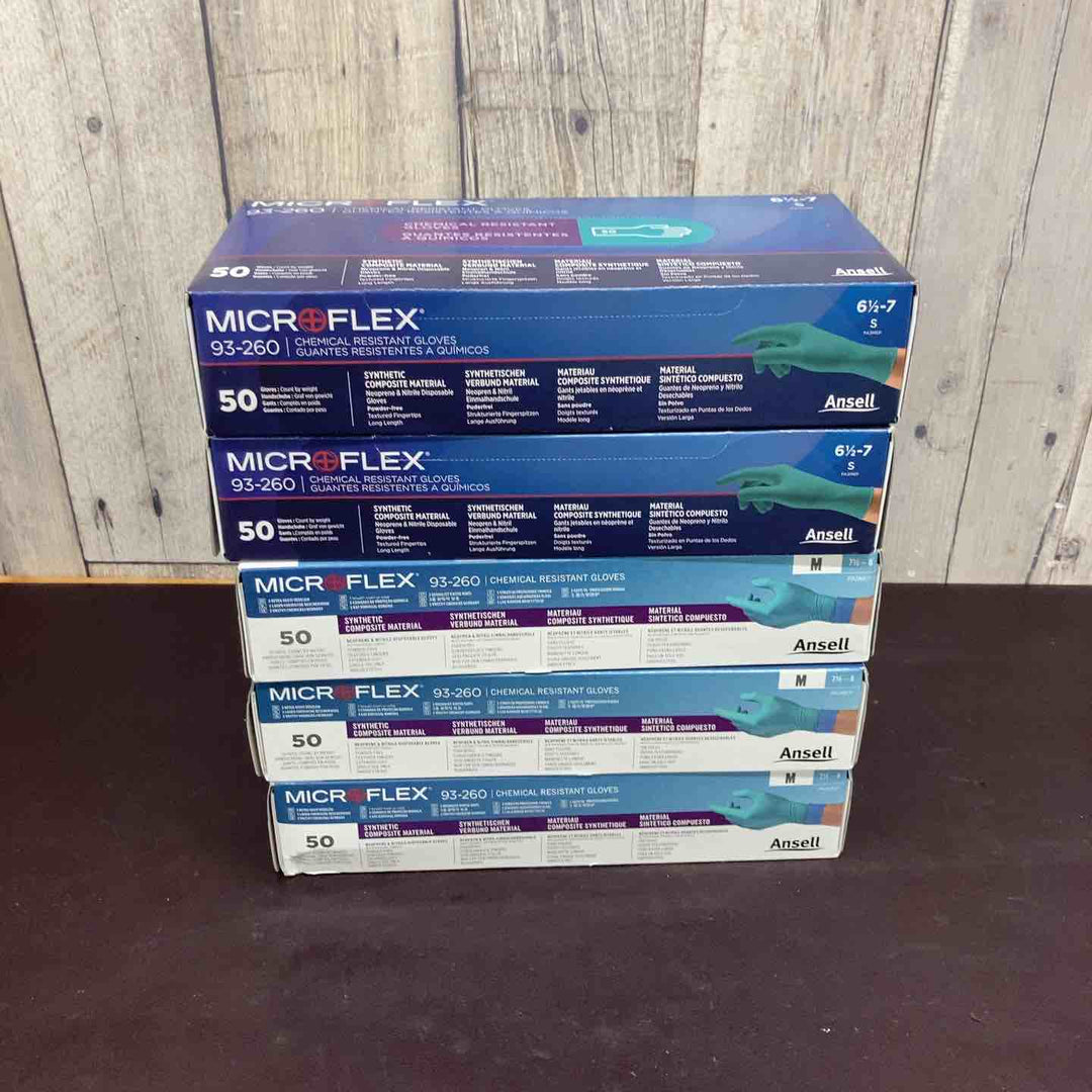 【未使用品(店頭展示品)】 Microflex(アンセル) 93-260 ニトリルネオプレン手袋 500枚×10箱セット S/M/Lサイズ 【東大和店】