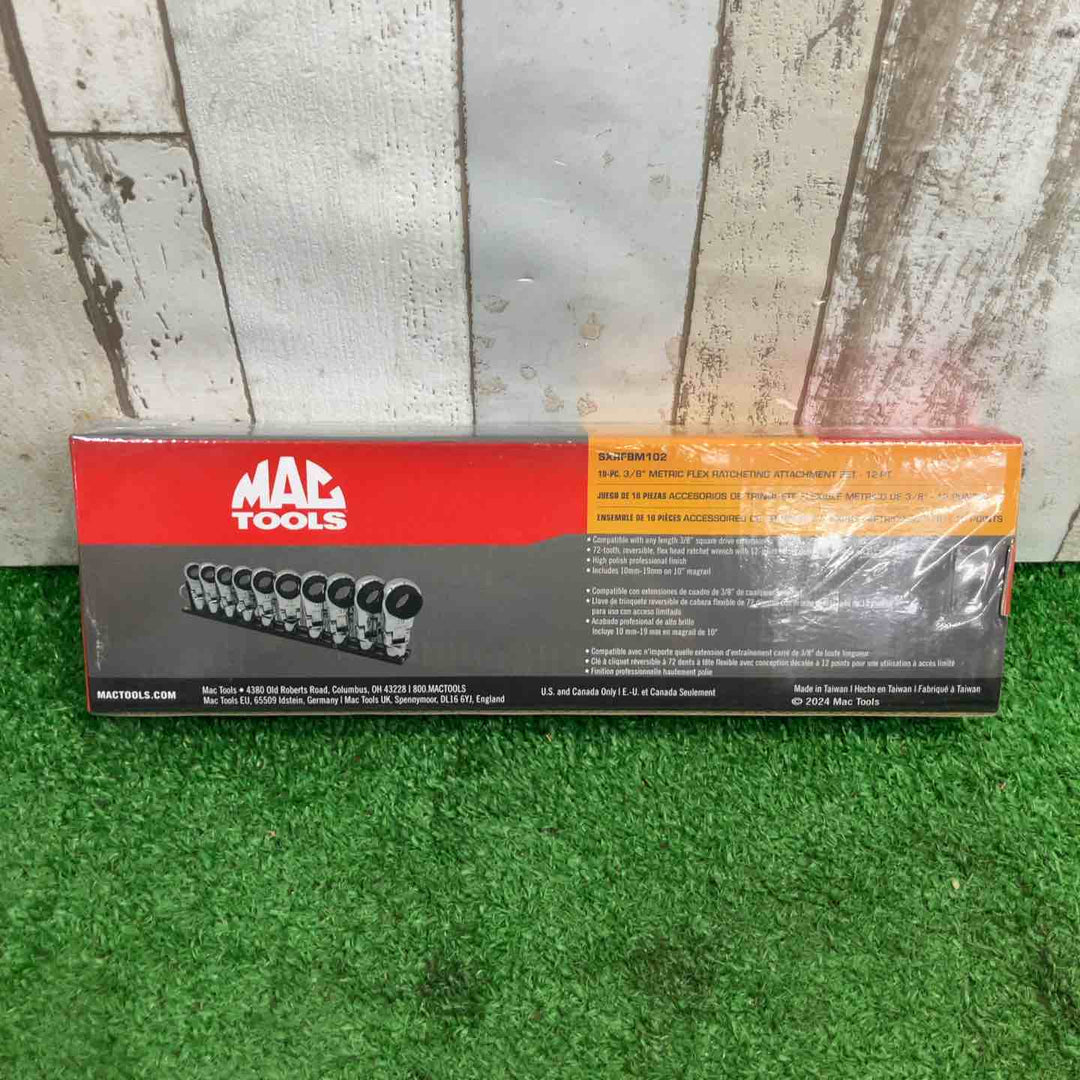 ◇MACTOOLS 3/8フレックスヘッドラチェットアタッチメント 10PC SXRFBM102【町田店】