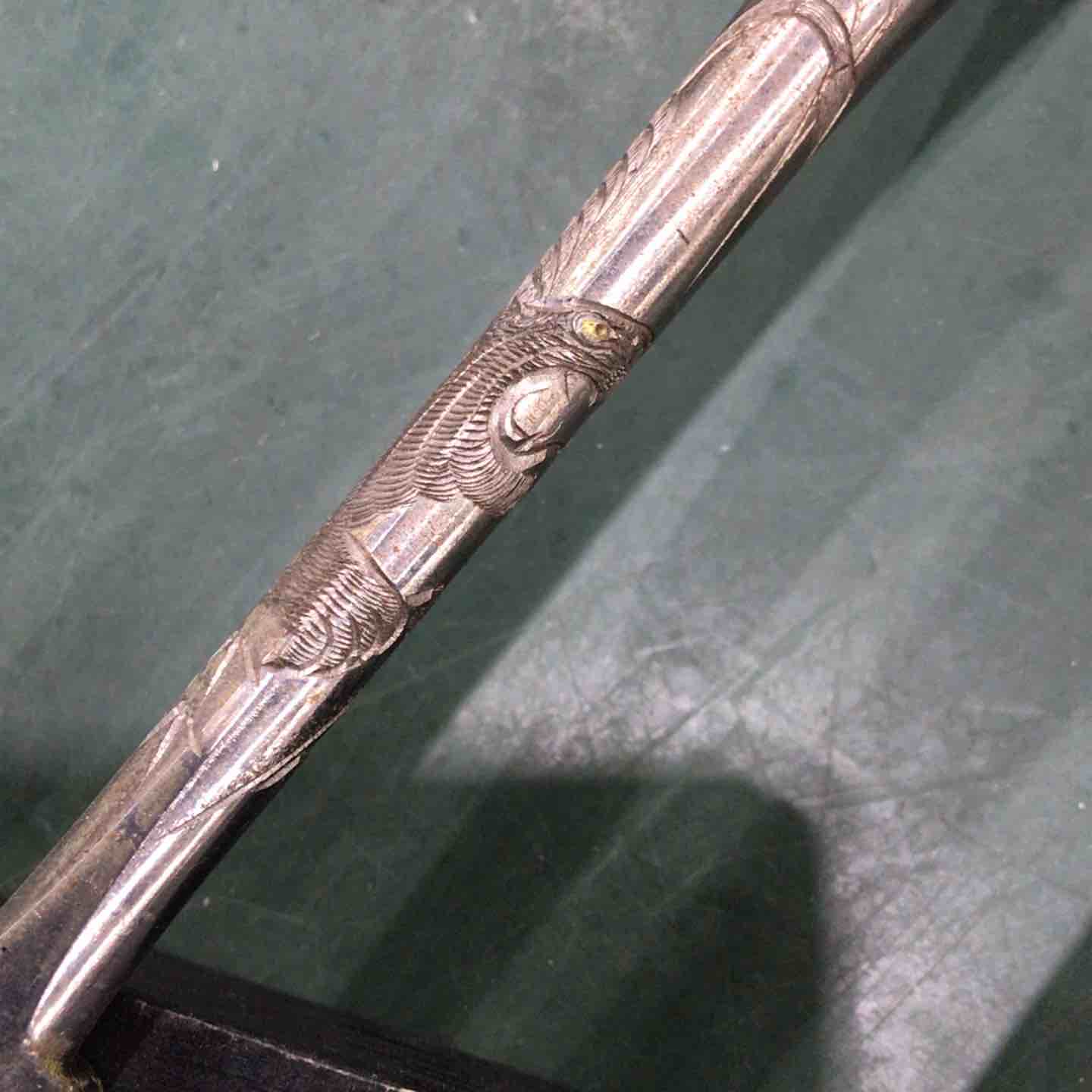 無銘 突き鑿 2本組 龍虎彫り 刃幅約24mm/48mm 桐箱付属【川口店