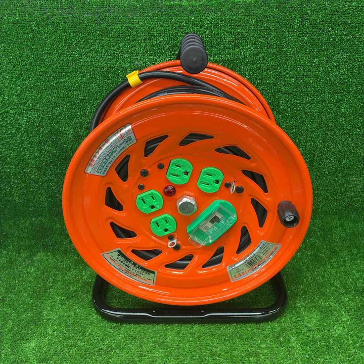 【未使用品】 コードリール 100V アースチェック 温度センサー付 漏電保護専用ブレーカー付 30m GNF-EB34 【藤沢店】