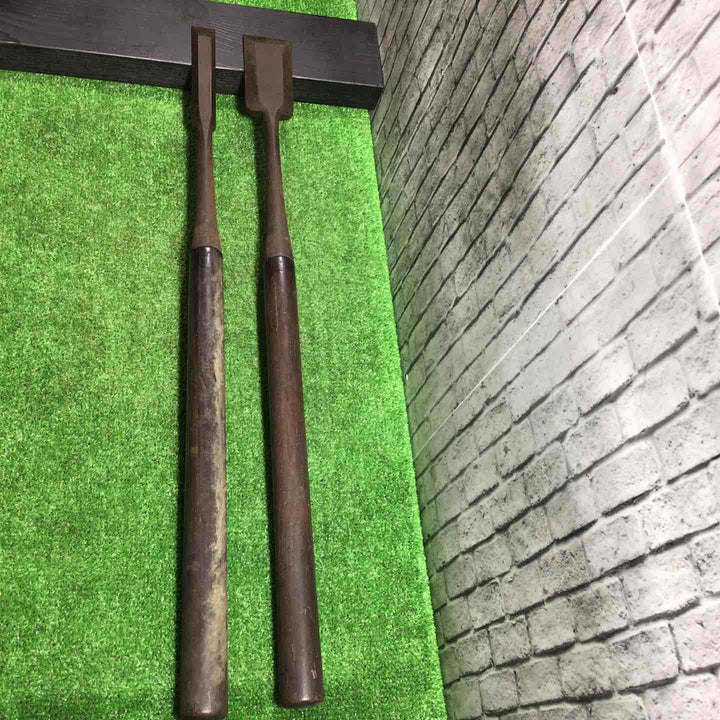 平義(？) 突き鑿 2本組 約23mm/約48mm 本体のみ 錆あり 【川口店】