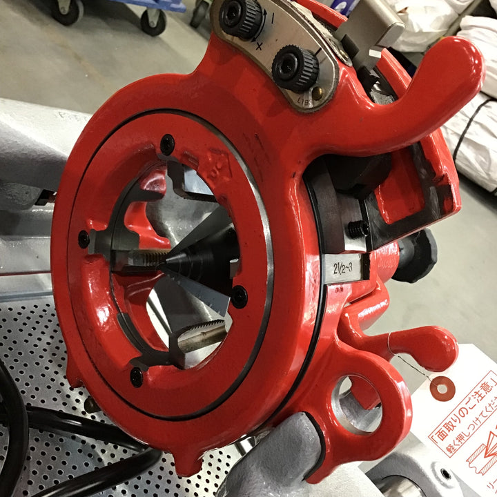 【店頭受取り限定】REX/レッキス 自動切上ダイヘッド付パイプマシン ねじ切り機 F80A3 ダイヘッド3個 その他標準付属品付【川口店】