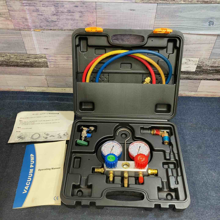 COOLTECH クールテック マニホールドゲージ EN837-1 圧力計 ハードケース付き ※動作未確認 【八潮店】