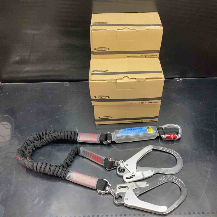 ツヨロン(TSUYORON) フルハーネス用 ツインランヤード THL-2-NV93SV-21KS-BK-2R23-BX 新規格 墜落制止用器具 5個セット【川越店】
