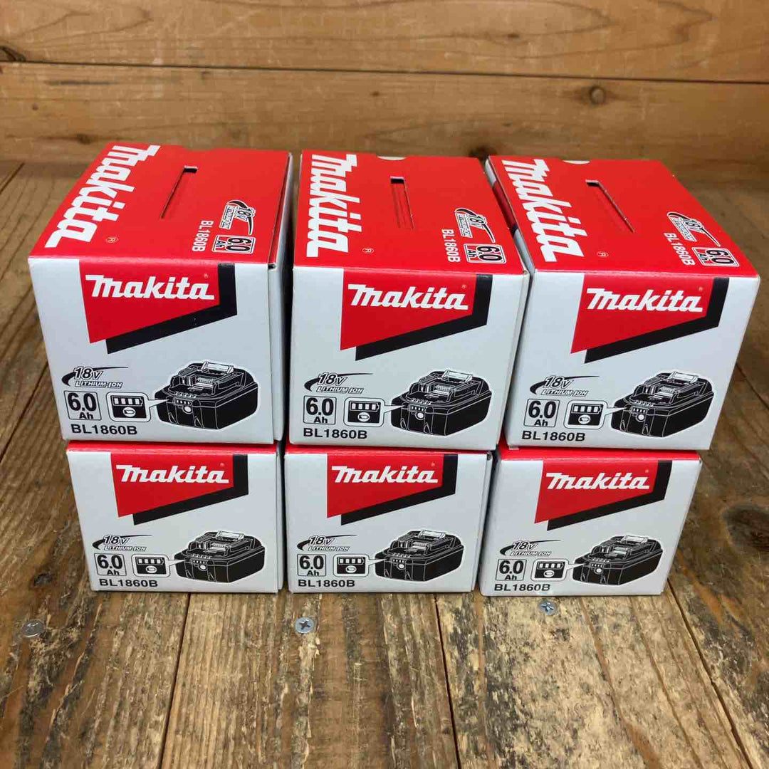 【未使用品】純正品 マキタ(makita) リチウムイオンバッテリー 18V/6.0Ah BL1860B 6個セット まとめ売り【所沢店】