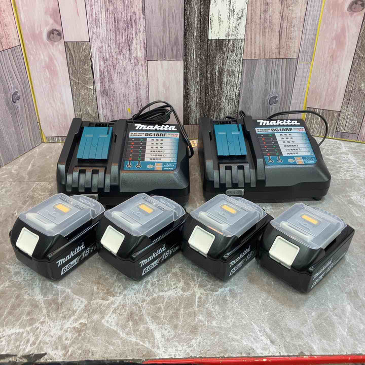 マキタ(makita) リチウムイオンバッテリー 18V/6.0Ah BL1860B 4個＋急速充電器 DC18RF 2個 セット【八潮店】