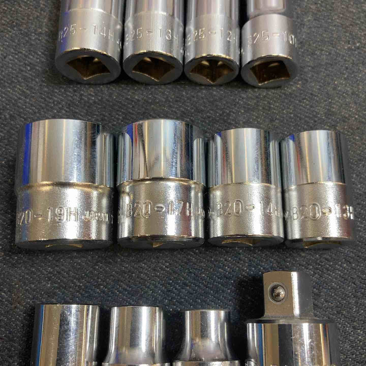 KTC 6角ソケット まとめ売り 差込角 9.5 mm 3/8 inch B20-19H.17.14.13.12.10.8/B25-14H,13,12,10/ソケットアダプタ BA3020【八潮店】
