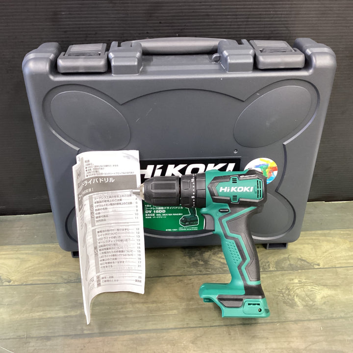 【未使用品】☆ハイコーキ(HIKOKI ※旧:日立工機) コードレス振動ドライバドリル DV18DD(NN)　※本体色：ダークグリーン【東大和店】