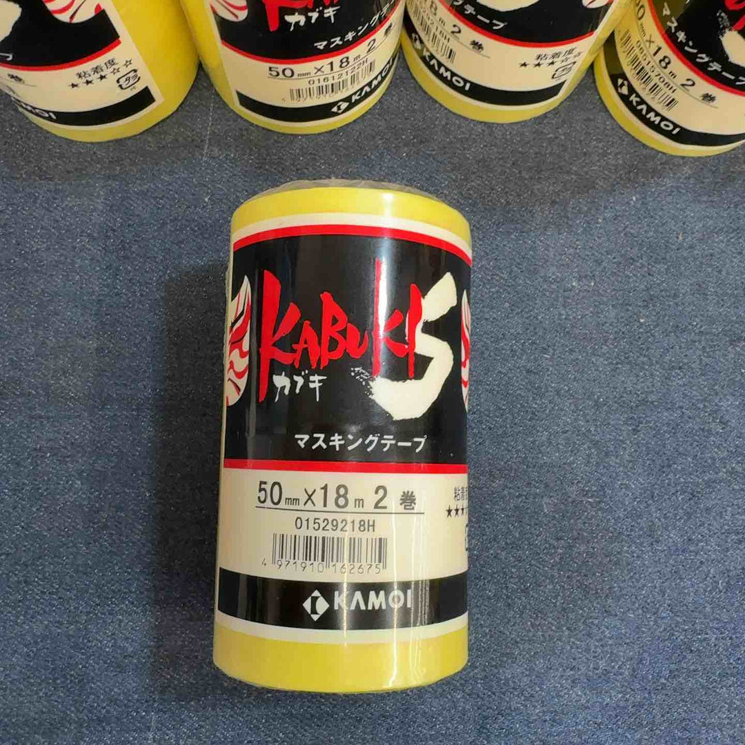 ◇カモ井 車輌・建築用マスキングテープ(カブキ-S) 50mm×18ｍ 50個 100巻き【八潮店】