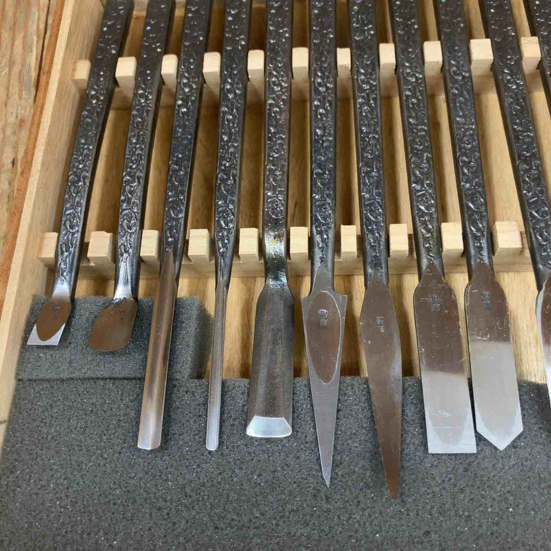 【美品】彫清 彫刻刀 共柄 15本組 道※備考欄要確認【所沢店】