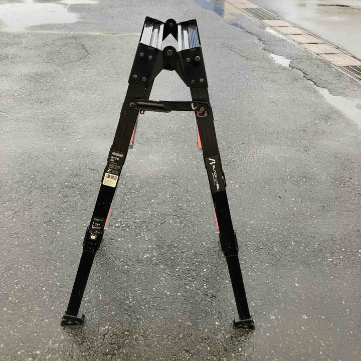 ◇長谷川工業(ハセガワ/Hasegawa) BLACK LABEL 伸縮式はしご兼用脚立(ワンタッチバー付) RYZB-09  3段【鴻巣店】