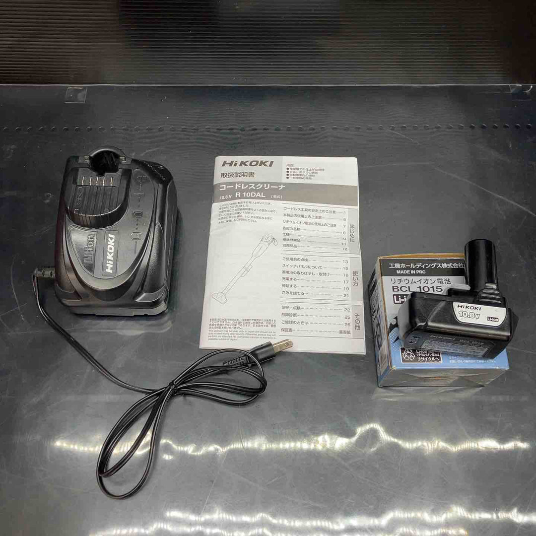 HiKOKI(旧日立工機) 10.8V コードレスクリーナ 充電式 1.5Ahリチウムイオン電池、急速充電器付 パネルスイッチ R10DAL(LCS)【川越店】