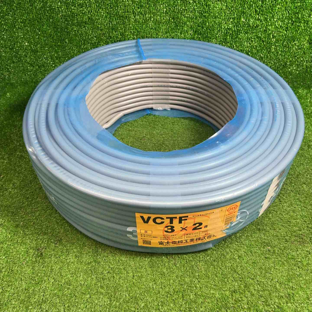 【未使用品】 富士電線 ビニルキャブタイヤ丸形コード 2.0㎟ 3心 100㎟ 灰色 VCTF2.0SQ×3C×100m 24年製 【藤沢店】