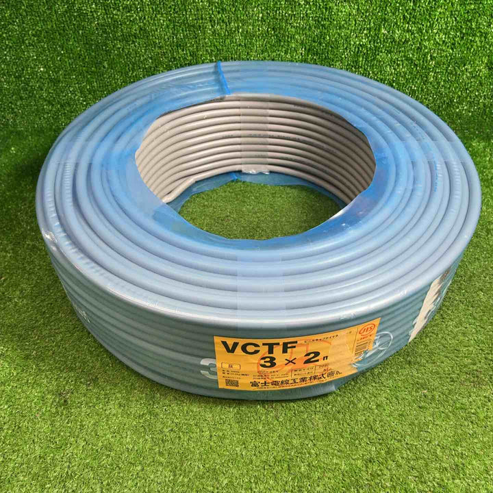 【未使用品】 富士電線 ビニルキャブタイヤ丸形コード 2.0㎟ 3心 100㎟ 灰色 VCTF2.0SQ×3C×100m 24年製 【藤沢店】