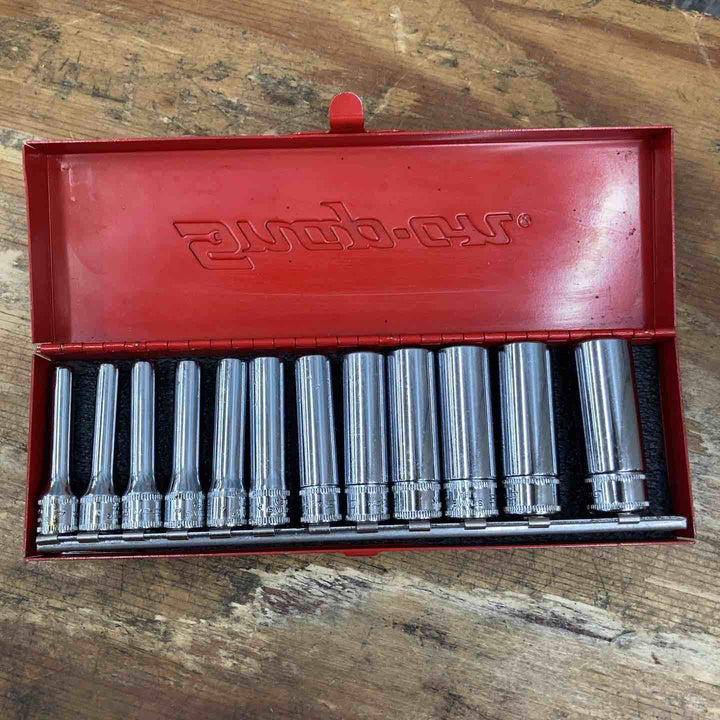【中古品】▲スナップオン(Snap-on) 1/4ディープソケット STMM4～14 計12個　セット【柏店】