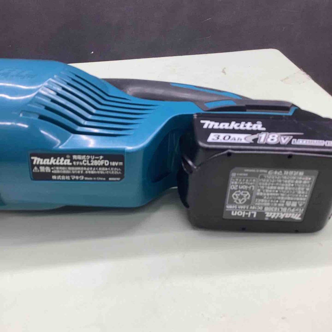 マキタ コードレス掃除機CL280青 カプセル式&サイクロン 18Vバッテリ充電器付 CL280FDRFC【越谷店】