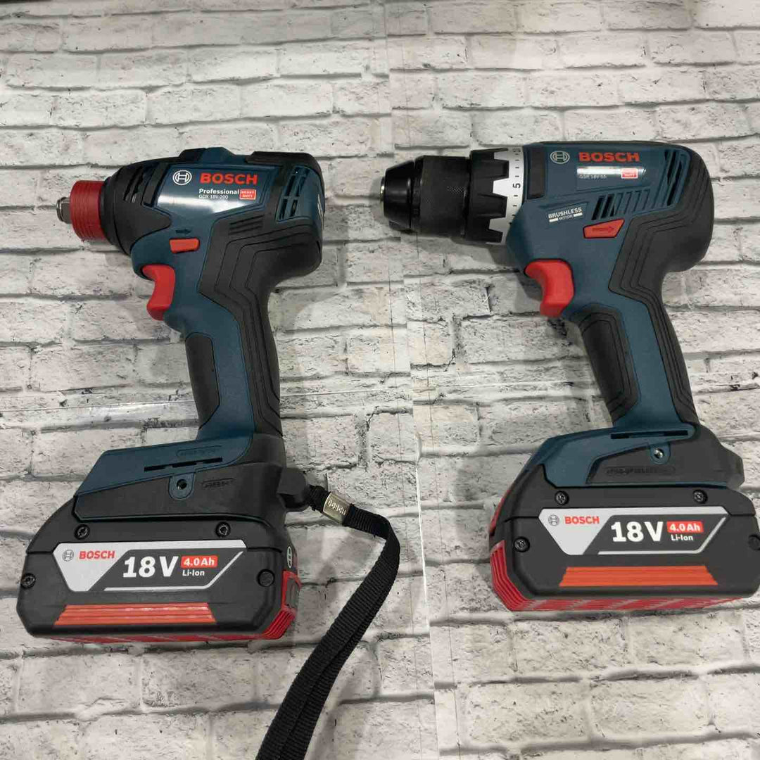 ◇ボッシュ(BOSCH) コードレスインパクトドライバーインパクトレンチ兼用(GDX18V-200H)+コードレスドライバードリル(GSR18V-55) コンボキット GDX18V200GSRN 青【川口店】