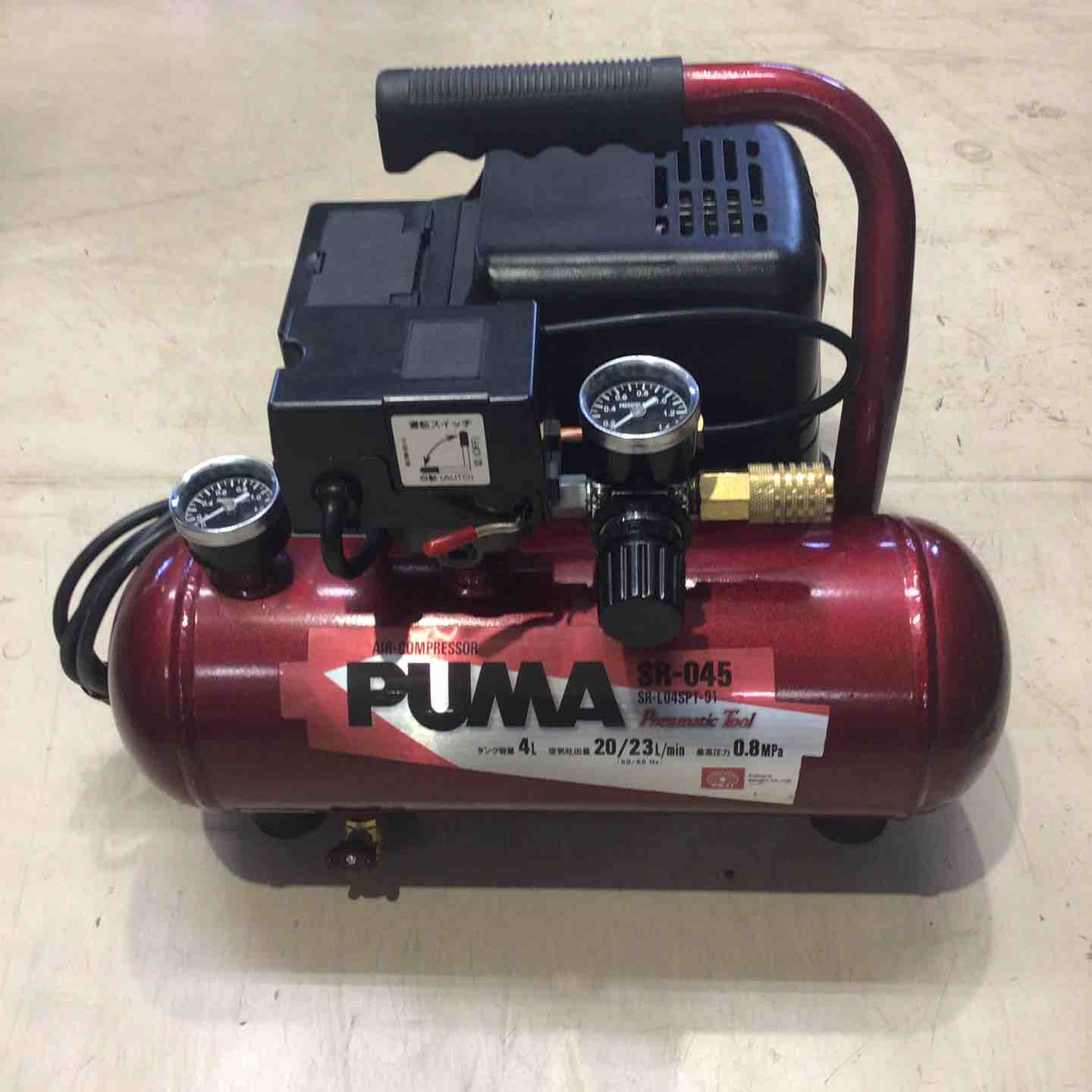 【動作確認済】PUMA SR-045 4L 藤原産業 藤原産業 SK11 オイルレスエアコンプレッサー 100V 4L SR-045 SR
