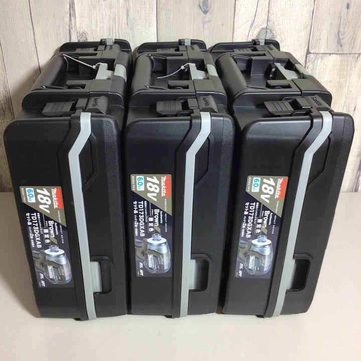 【未使用品】 限定色 マキタ makita コードレス インパクトドライバー TD173DGXAB 3台 フルセット インパクト ブラウン 茶 茶色 純正 純正品 【戸田店】