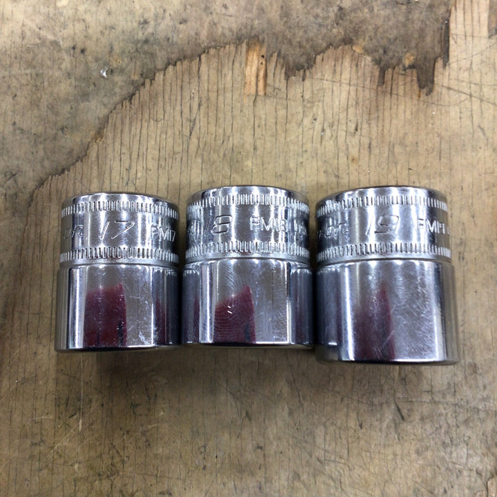 【中古品】スナップオン/Snap-on 3/8"シャローソケット 12角 FM8~FM19 12pcs【柏店】