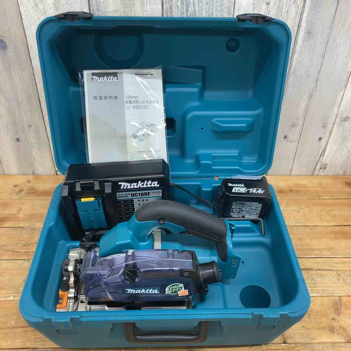 【中古美品】 マキタ(makita) 14.4V 125mm コードレス防じん丸のこ KS521DRF フルセット品 【東大和店】